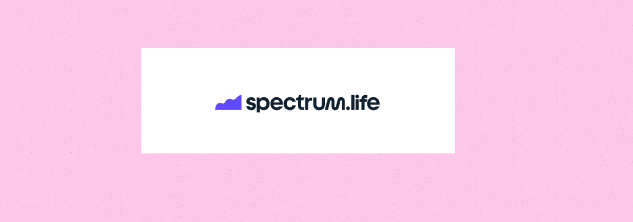 Pink background with 'spectrum.life' written in the centre